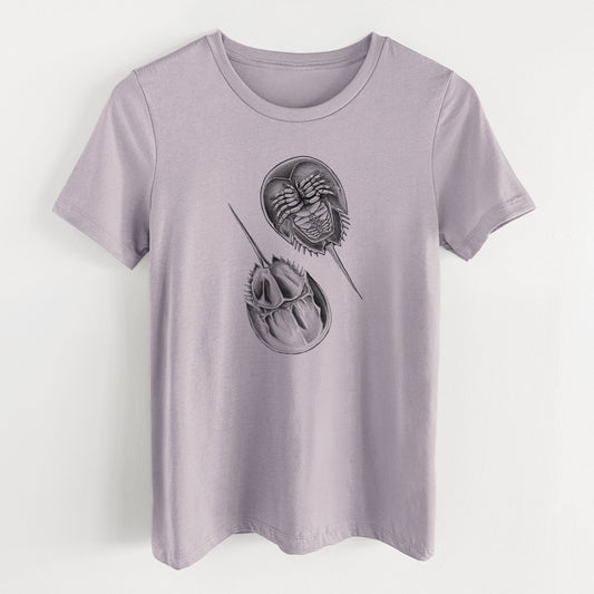 Atlantic Horseshoe Crab - Limulidae polyphemus - Women's Lightweight Relaxed Fit 100% Cotton Crewneck