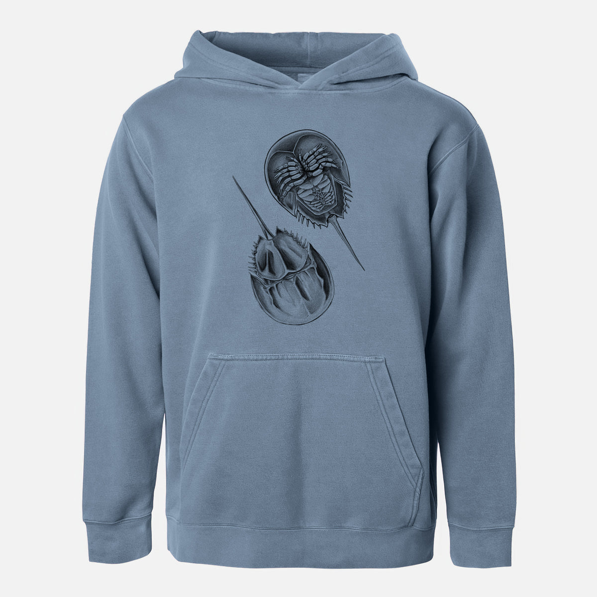 Atlantic Horseshoe Crab - Limulidae polyphemus - Youth Pigment Dyed Hoodie