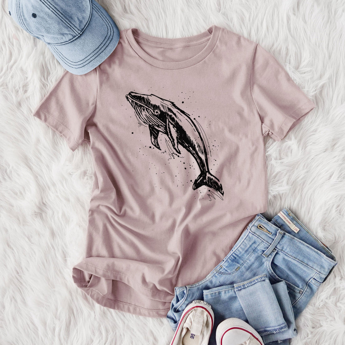 Humpback Whale - Women's Lightweight Relaxed Fit 100% Cotton Crewneck