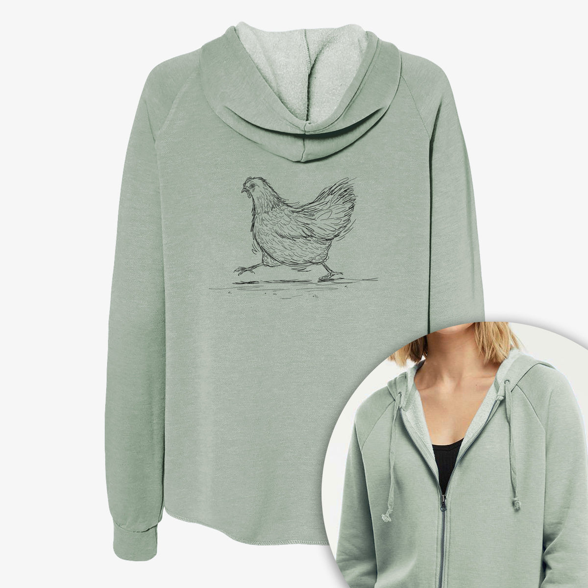 Hurried Hen - Orpington Chicken - Women's Cali Wave Zip-Up Sweatshirt