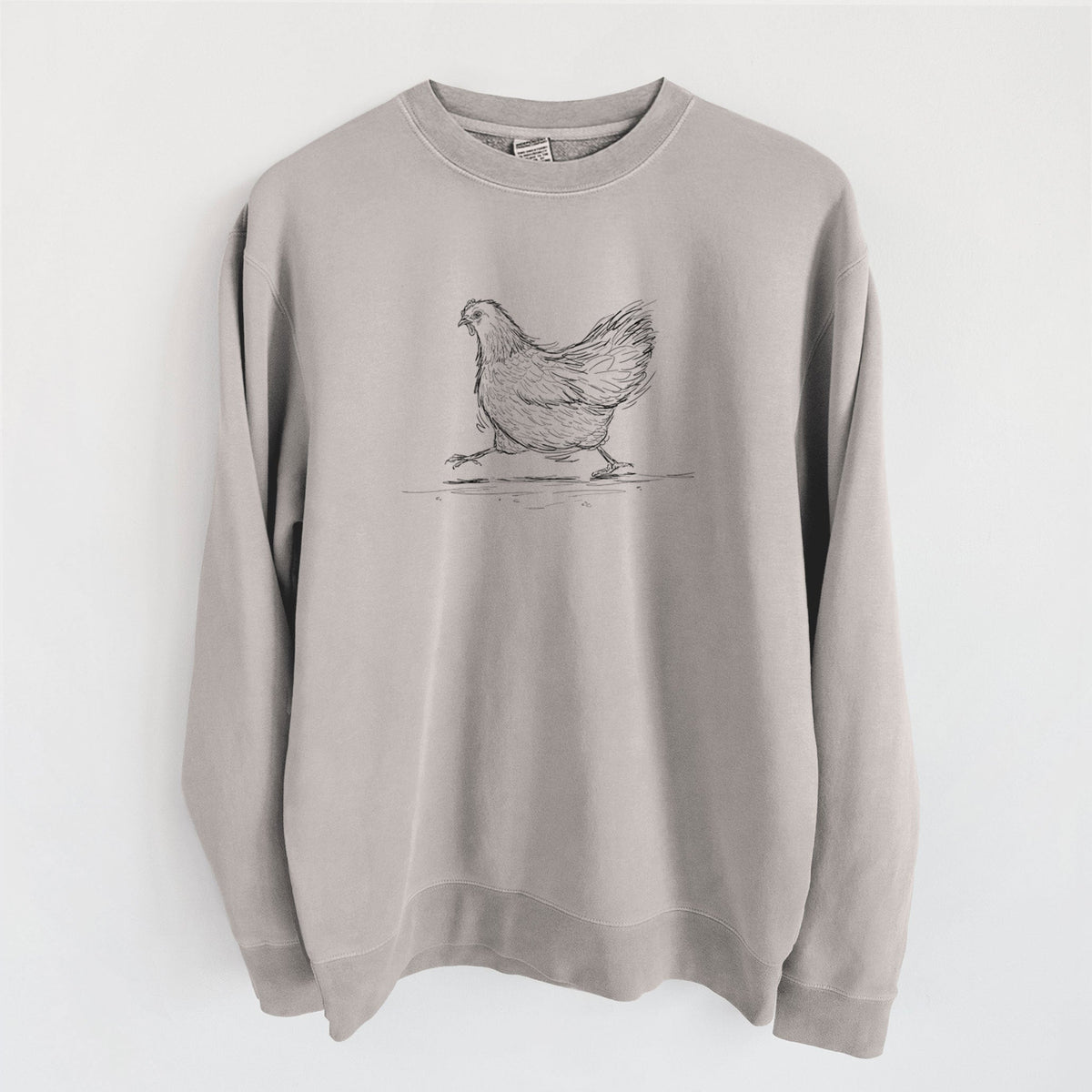 Hurried Hen - Orpington Chicken - Unisex Pigment Dyed Crew Sweatshirt