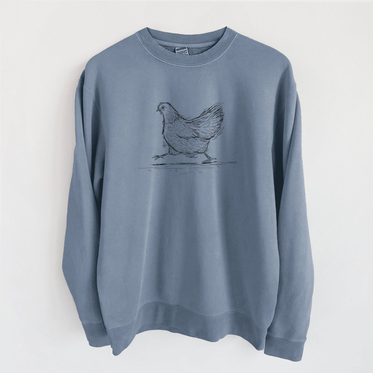 Hurried Hen - Orpington Chicken - Unisex Pigment Dyed Crew Sweatshirt