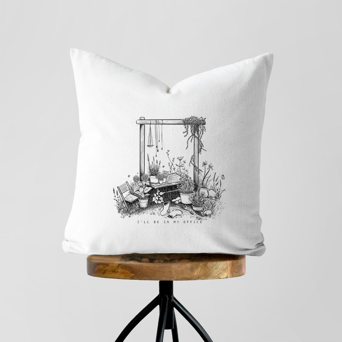 I'll Be In My Office — Garden - Throw Pillow Cover