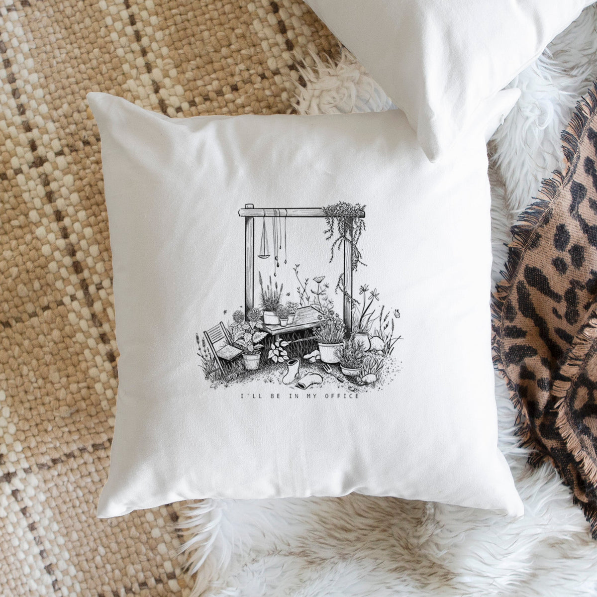 I'll Be In My Office — Garden - Throw Pillow Cover