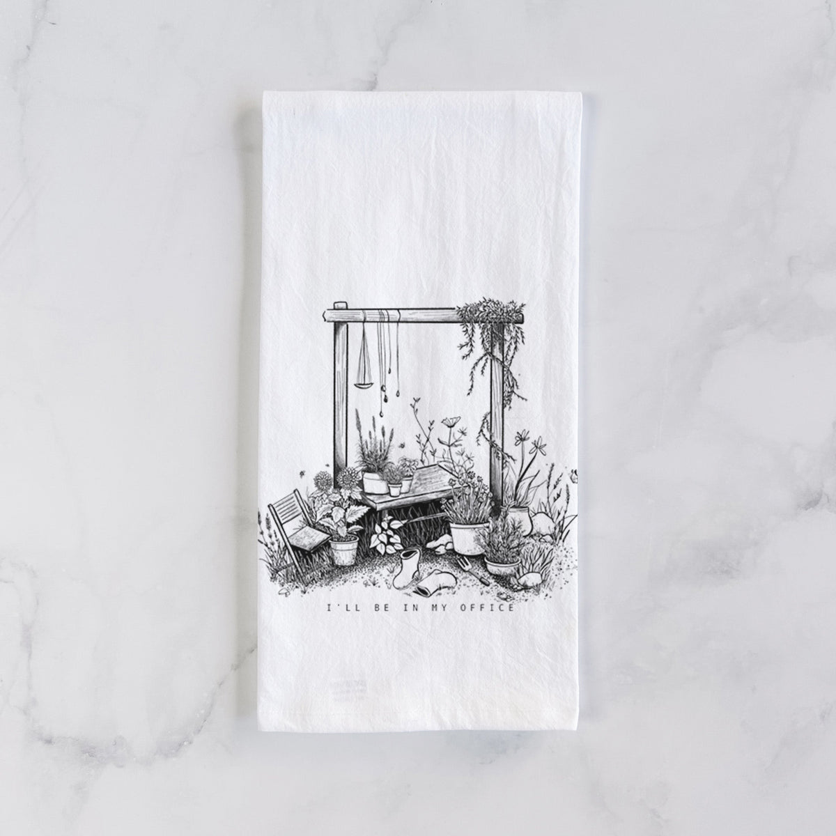 I'll Be In My Office — Garden Tea Towel