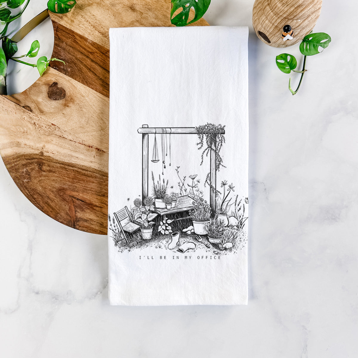 I'll Be In My Office — Garden Tea Towel