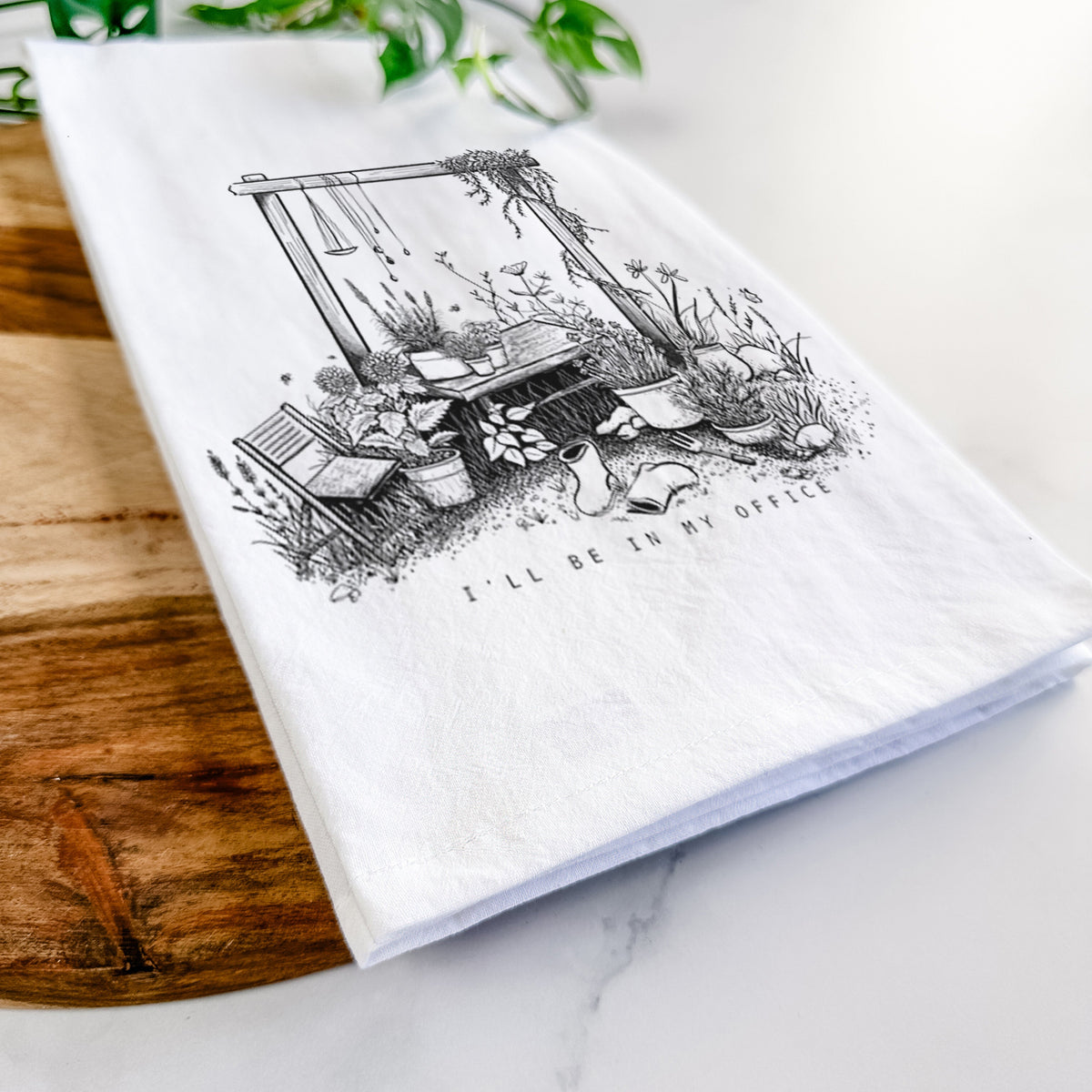 I'll Be In My Office — Garden Tea Towel