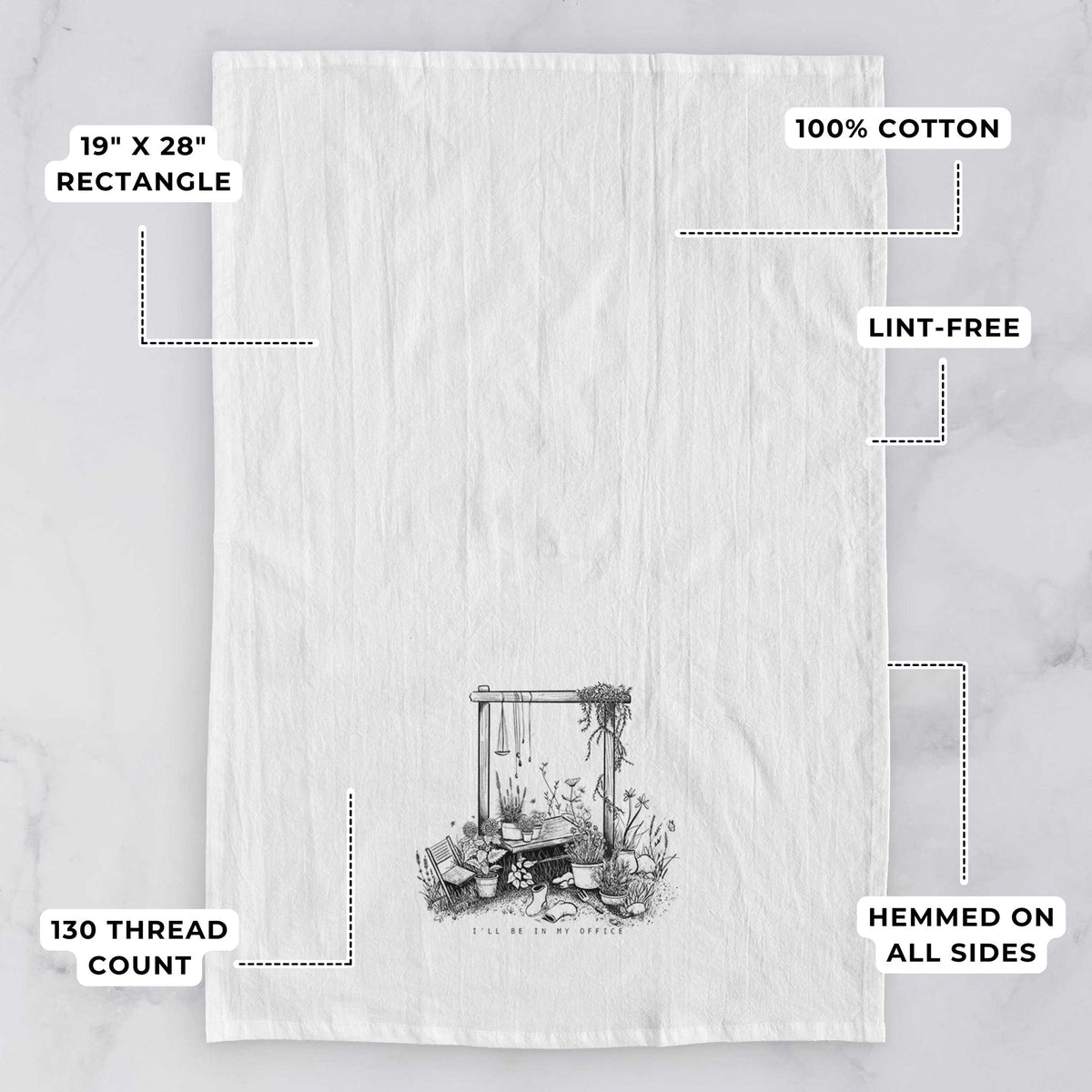 I'll Be In My Office — Garden Tea Towel