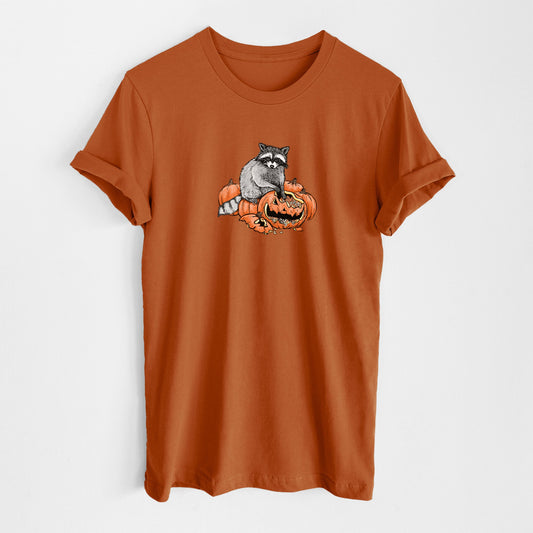The Raccoon and the Jack-o'-Lantern - Lightweight 100% Cotton Unisex Crewneck