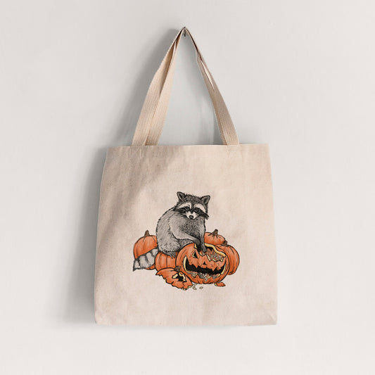 The Raccoon and the Jack-o'-Lantern - Tote Bag