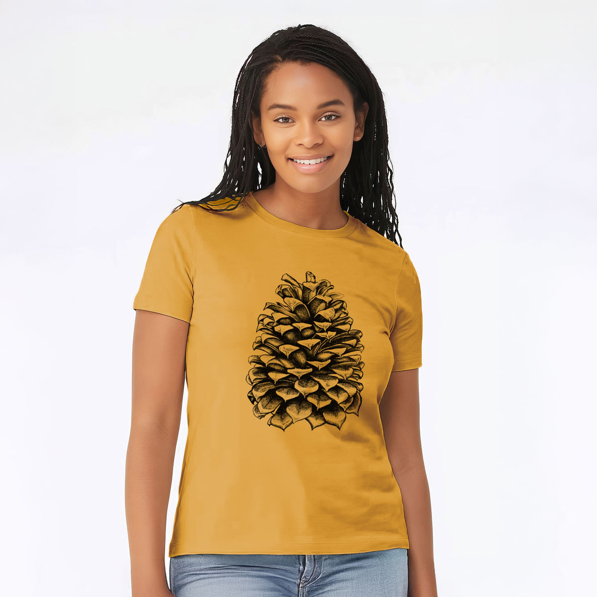 Pinus Jeffreyi - Jeffrey Pine Cone - Women's Lightweight Relaxed Fit 100% Cotton Crewneck