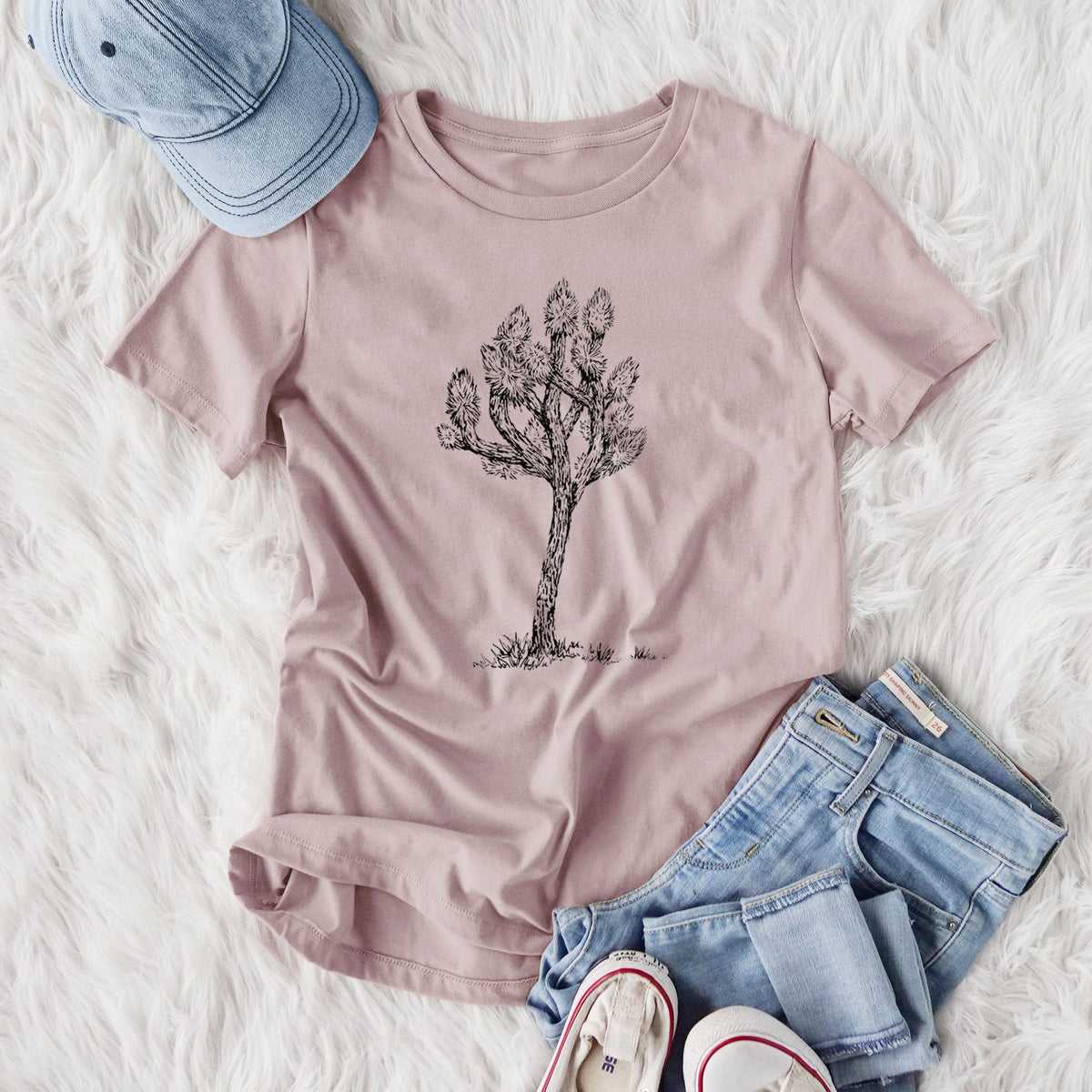 Yucca brevifolia - Joshua Tree - Women's Lightweight Relaxed Fit 100% Cotton Crewneck