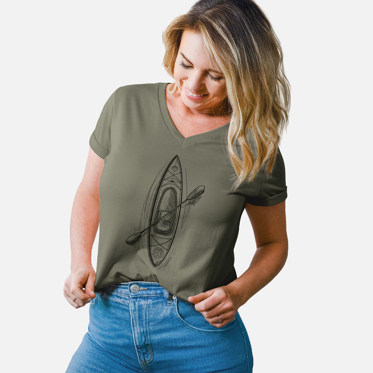 Kayak - Women's Lightweight Relaxed Fit 100% Cotton V-neck