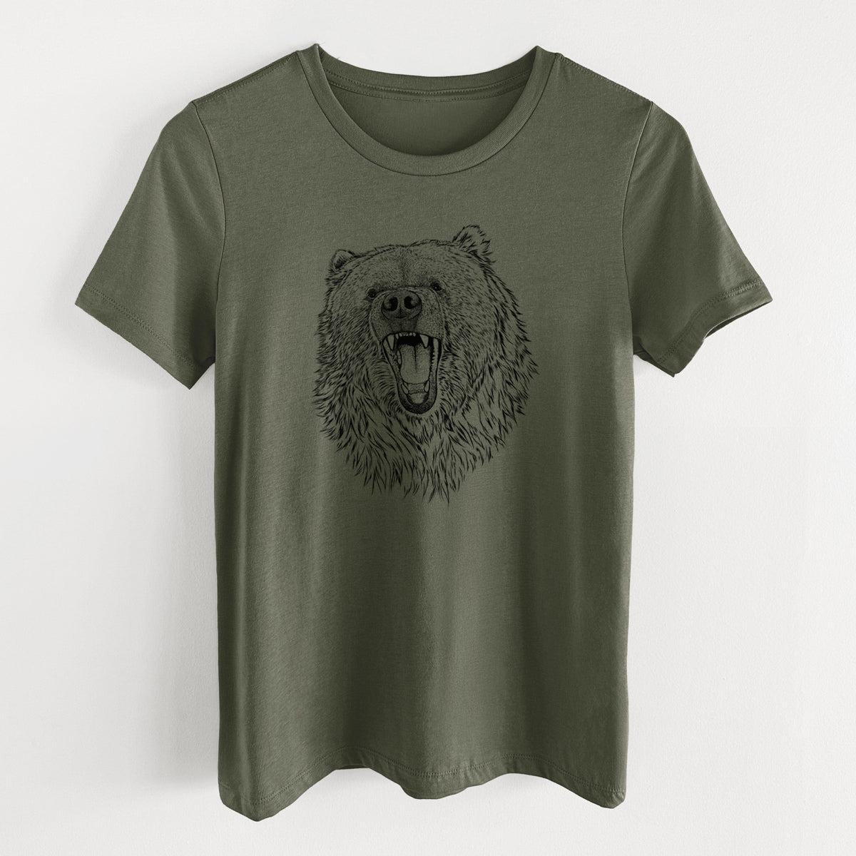 Ursus arctos - Kodiak Bear - Women's Lightweight Relaxed Fit 100% Cotton Crewneck