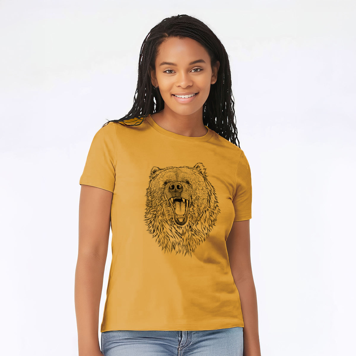 Ursus arctos - Kodiak Bear - Women's Lightweight Relaxed Fit 100% Cotton Crewneck