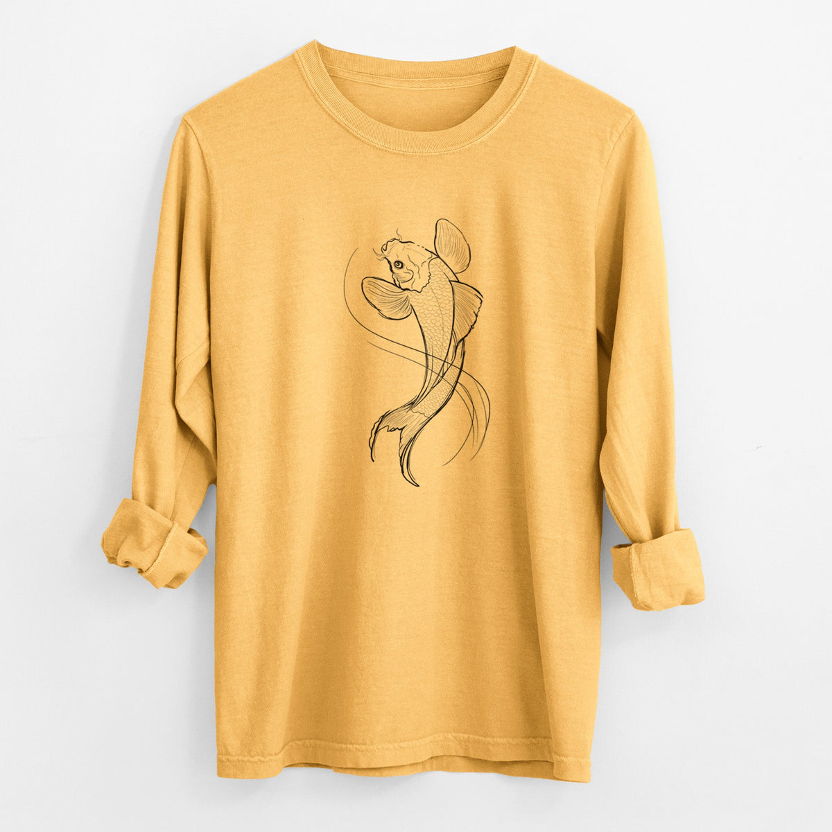 Koi Fish - Cyprinus rubrofuscus - Unisex Comfort Colors 100% Cotton Long Sleeve