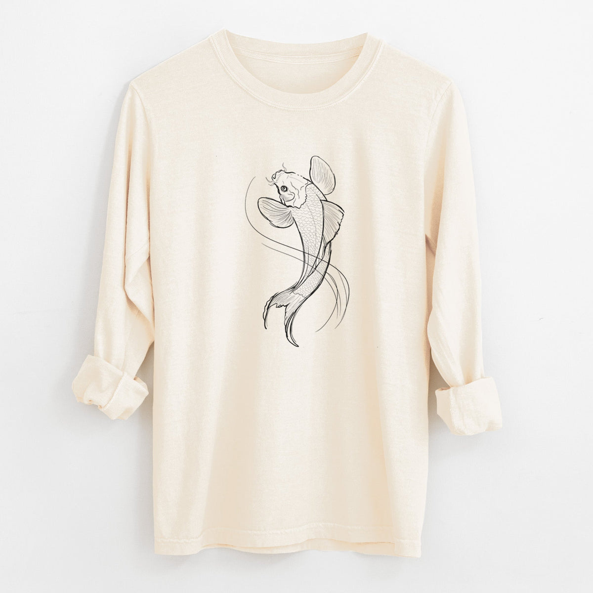 Koi Fish - Cyprinus rubrofuscus - Unisex Comfort Colors 100% Cotton Long Sleeve
