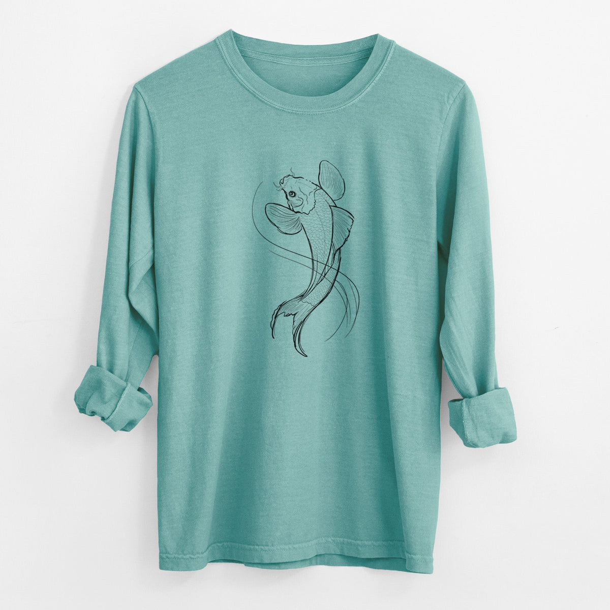 Koi Fish - Cyprinus rubrofuscus - Unisex Comfort Colors 100% Cotton Long Sleeve