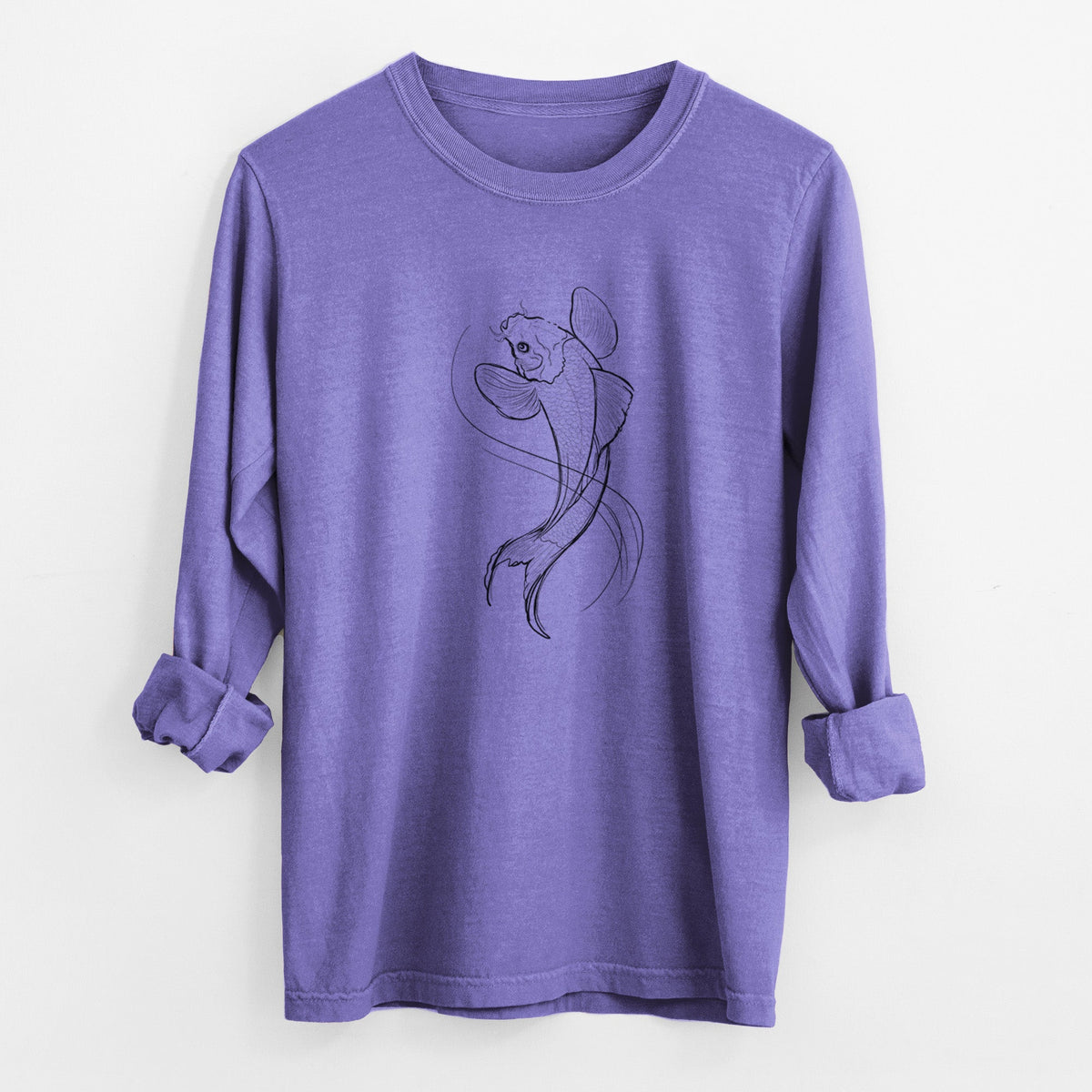 Koi Fish - Cyprinus rubrofuscus - Unisex Comfort Colors 100% Cotton Long Sleeve