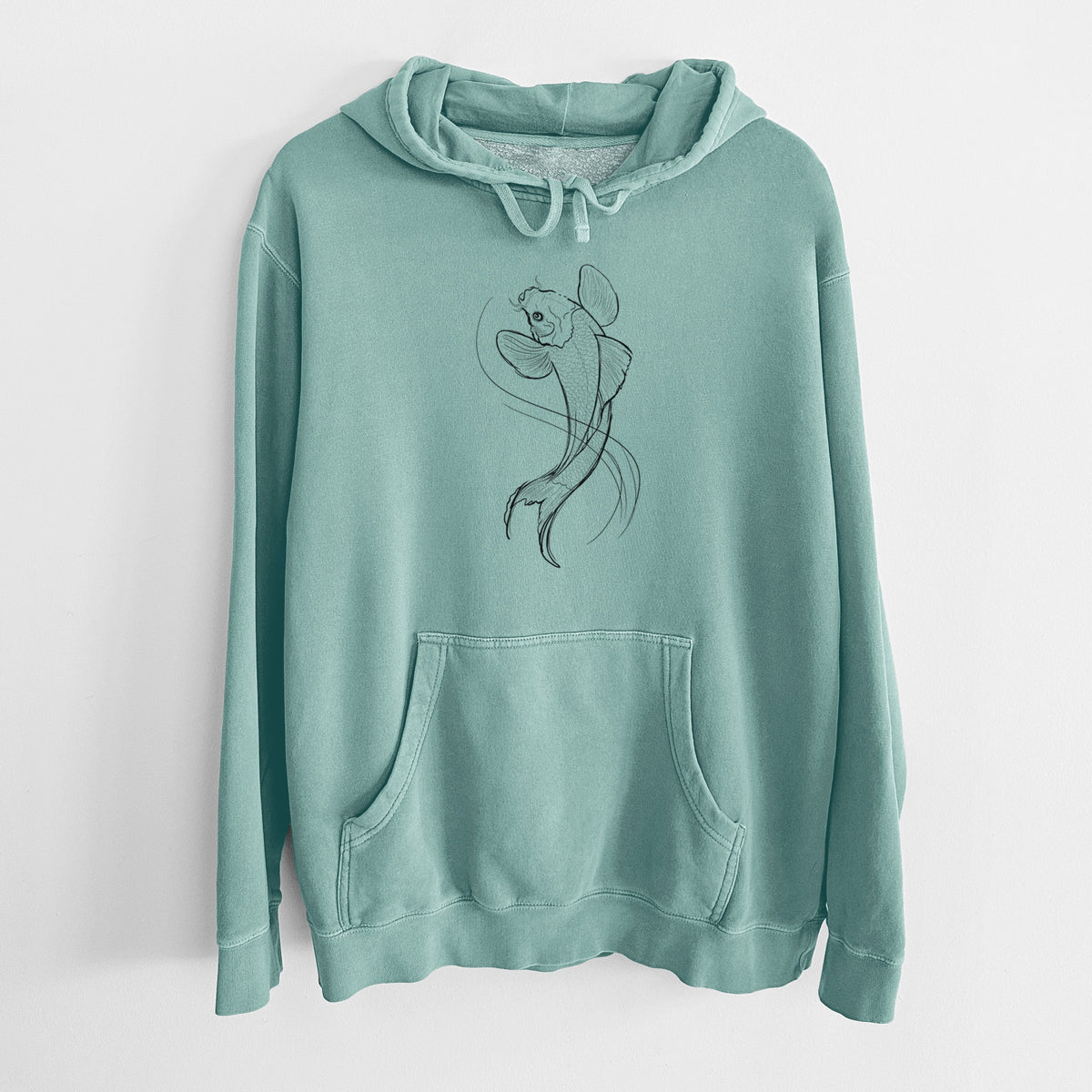 Koi Fish - Cyprinus rubrofuscus - Unisex Pigment Dyed Hoodie