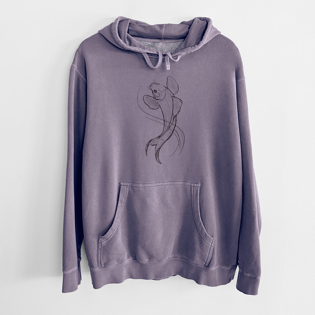 Koi Fish - Cyprinus rubrofuscus - Unisex Pigment Dyed Hoodie