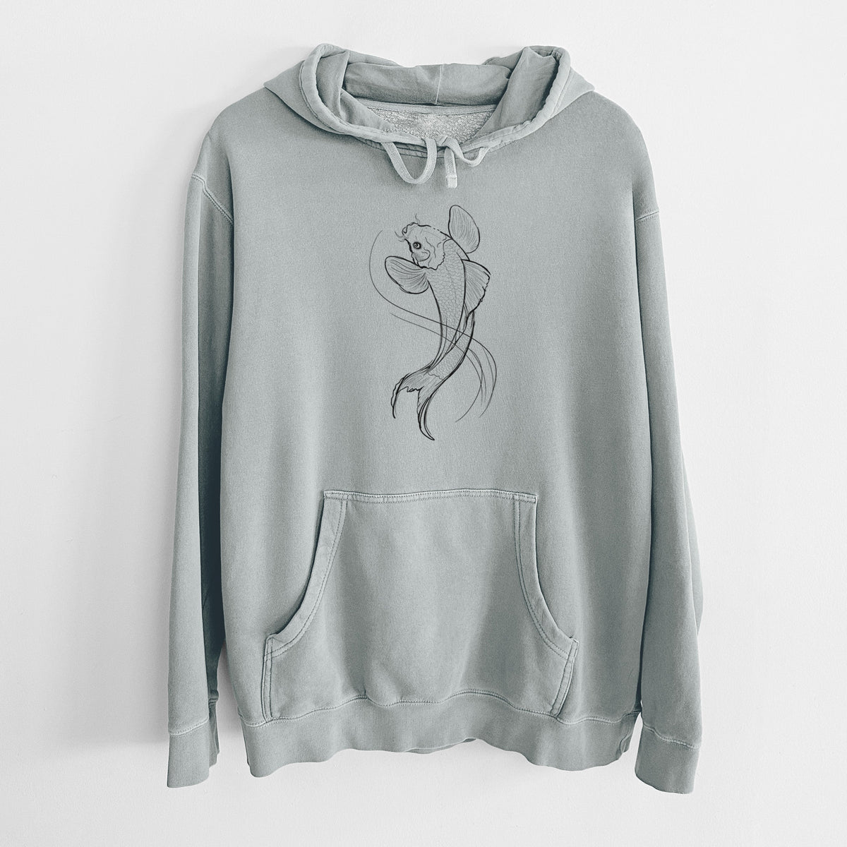 Koi Fish - Cyprinus rubrofuscus - Unisex Pigment Dyed Hoodie