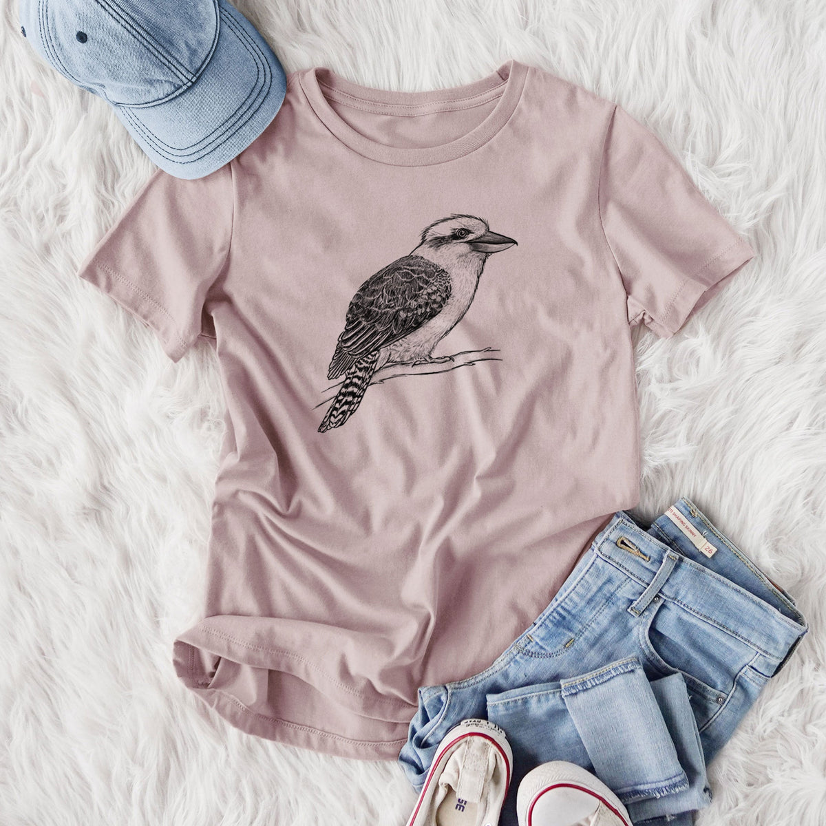 Kookaburra - Dacelo novaeguineae - Women's Lightweight Relaxed Fit 100% Cotton Crewneck