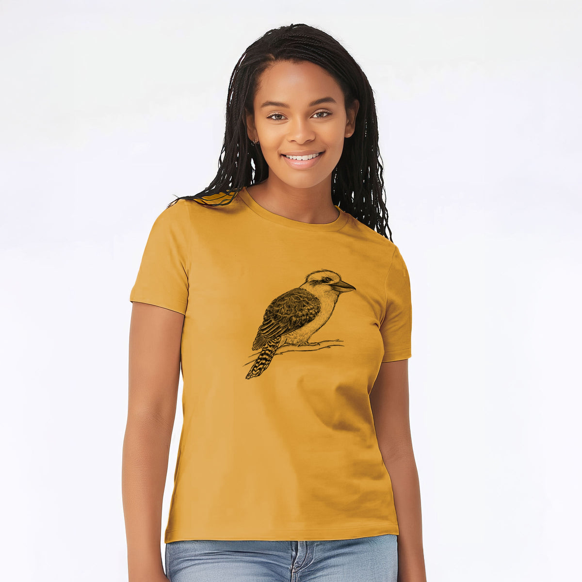 Kookaburra - Dacelo novaeguineae - Women's Lightweight Relaxed Fit 100% Cotton Crewneck