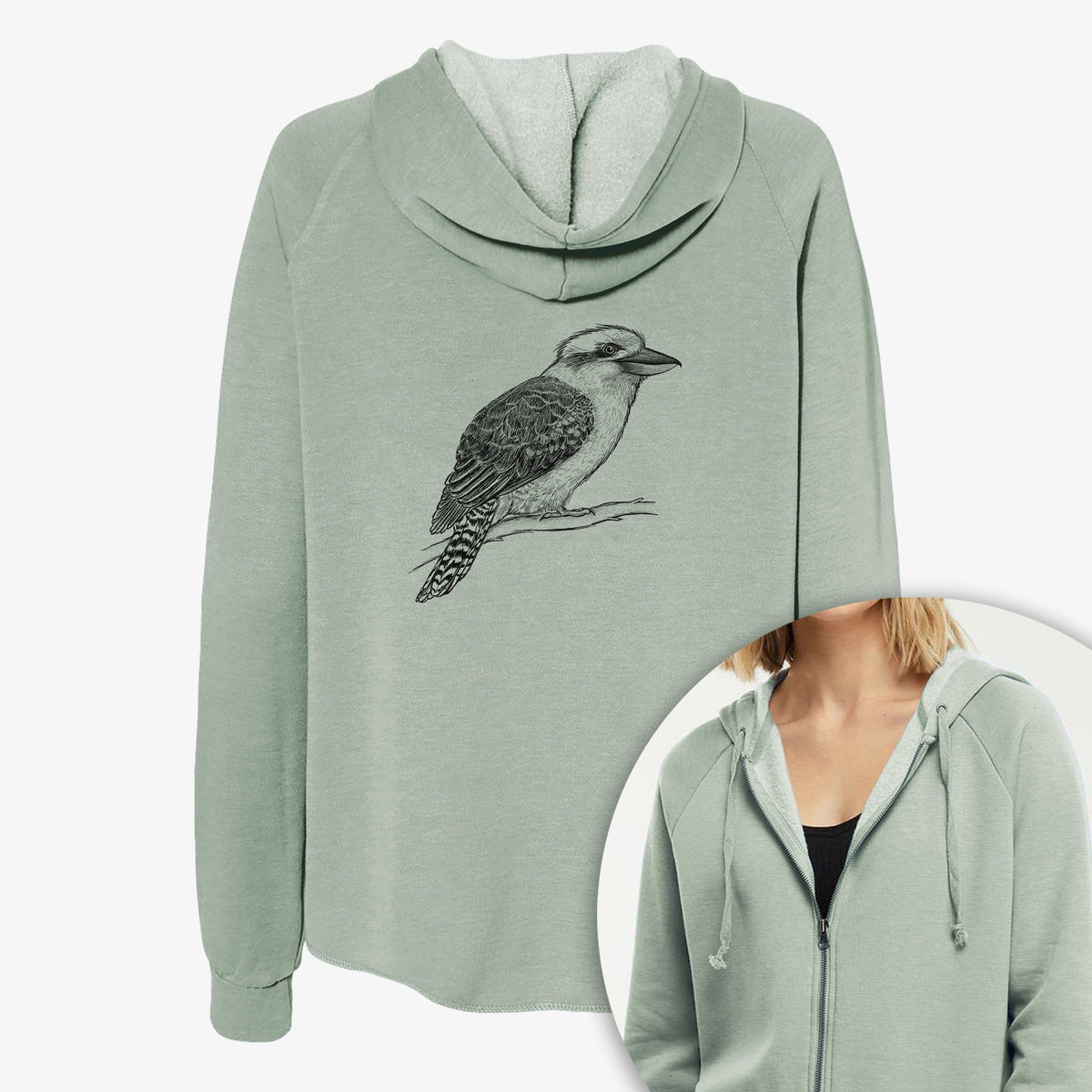 Kookaburra - Dacelo novaeguineae - Women's Cali Wave Zip-Up Sweatshirt