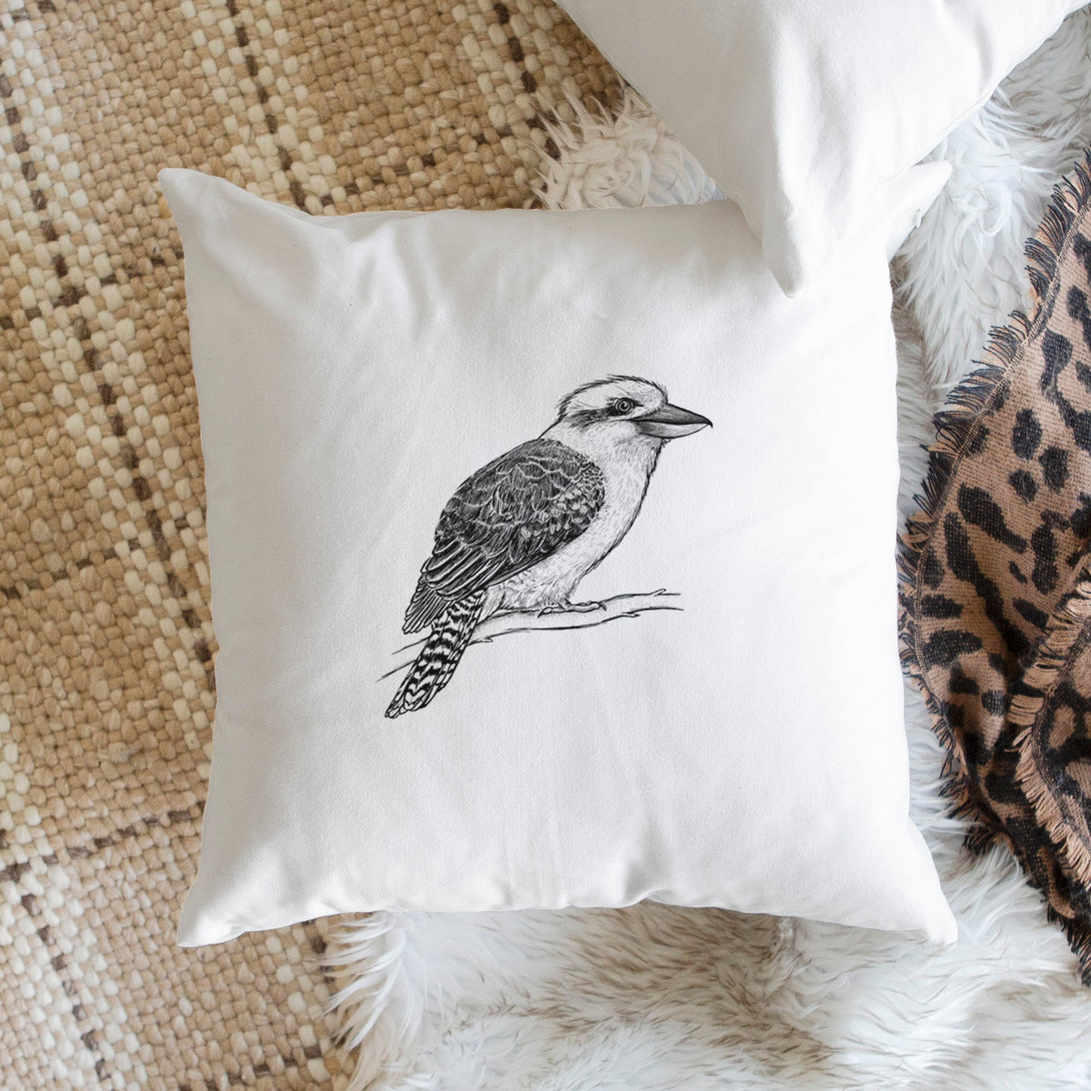 Kookaburra - Dacelo novaeguineae - Throw Pillow Cover