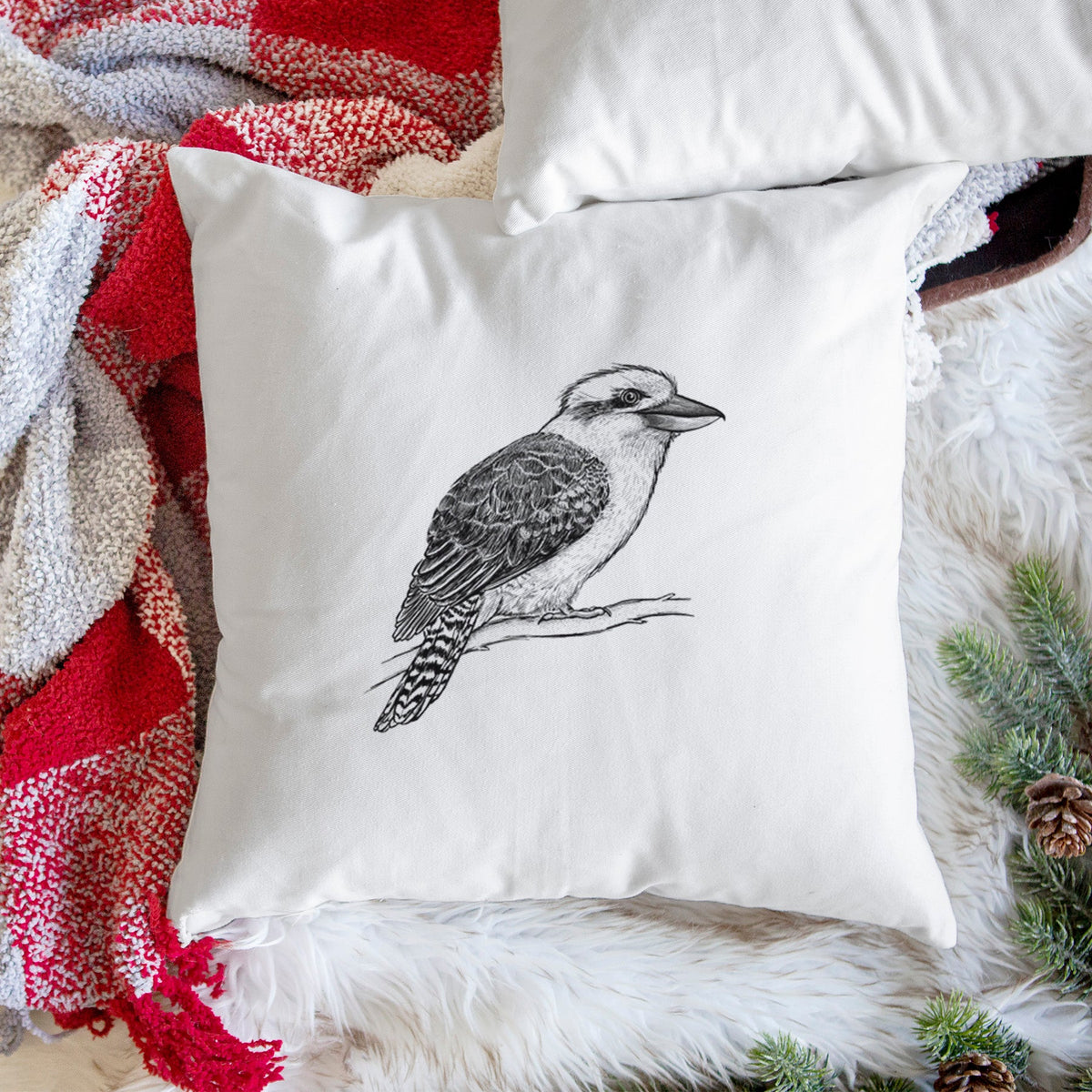 Kookaburra - Dacelo novaeguineae - Throw Pillow Cover