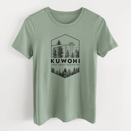 Kuwohi - Great Smoky Mountains National Park - Women's Lightweight Relaxed Fit 100% Cotton Crewneck