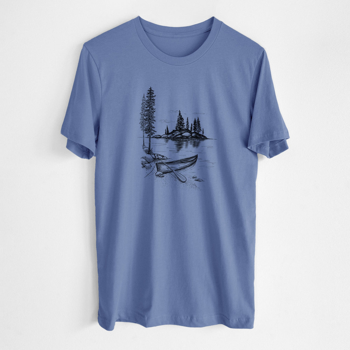 Lakeside Canoe - Lightweight 100% Cotton Unisex Crewneck