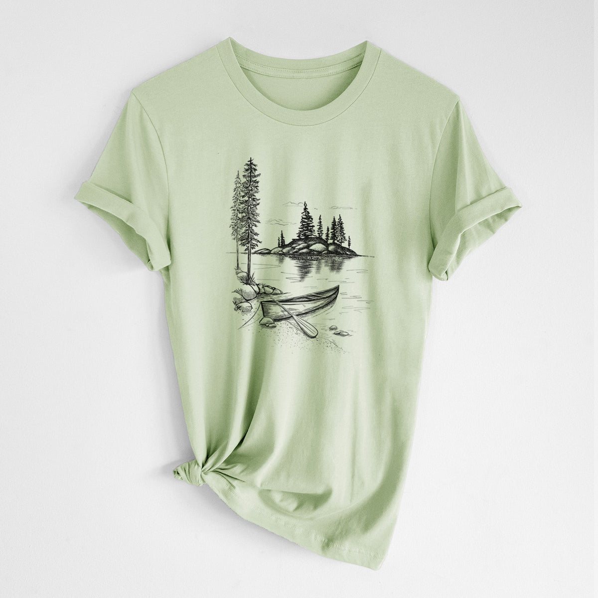 Lakeside Canoe - Lightweight 100% Cotton Unisex Crewneck