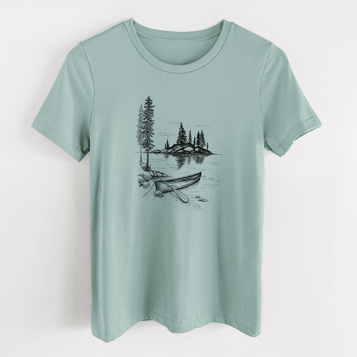 Lakeside Canoe - Women's Lightweight Relaxed Fit 100% Cotton Crewneck