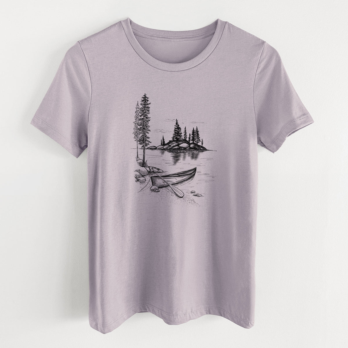 Lakeside Canoe - Women's Lightweight Relaxed Fit 100% Cotton Crewneck