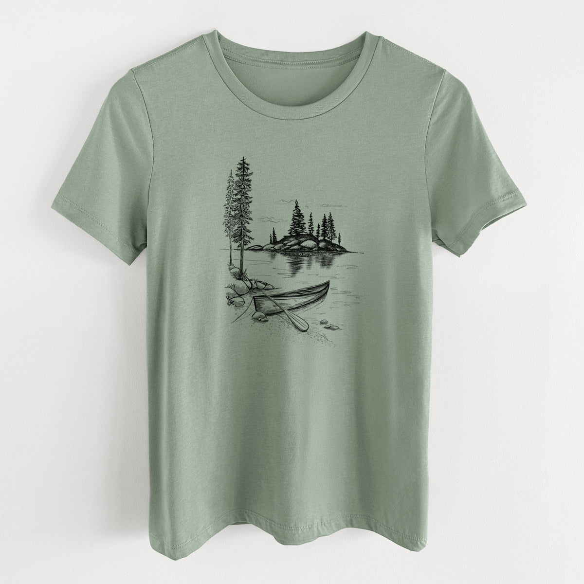 Lakeside Canoe - Women's Lightweight Relaxed Fit 100% Cotton Crewneck