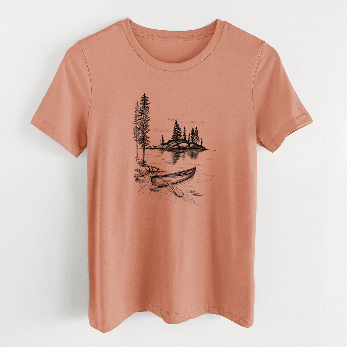 Lakeside Canoe - Women's Lightweight Relaxed Fit 100% Cotton Crewneck
