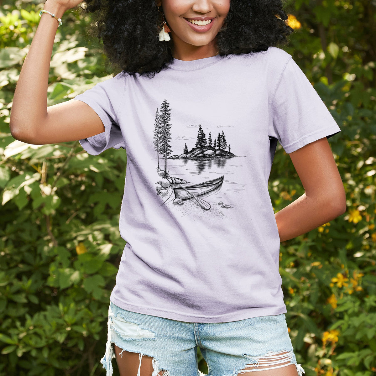 Lakeside Canoe - Unisex Comfort Colors Garment-Dyed Heavyweight T-shirt