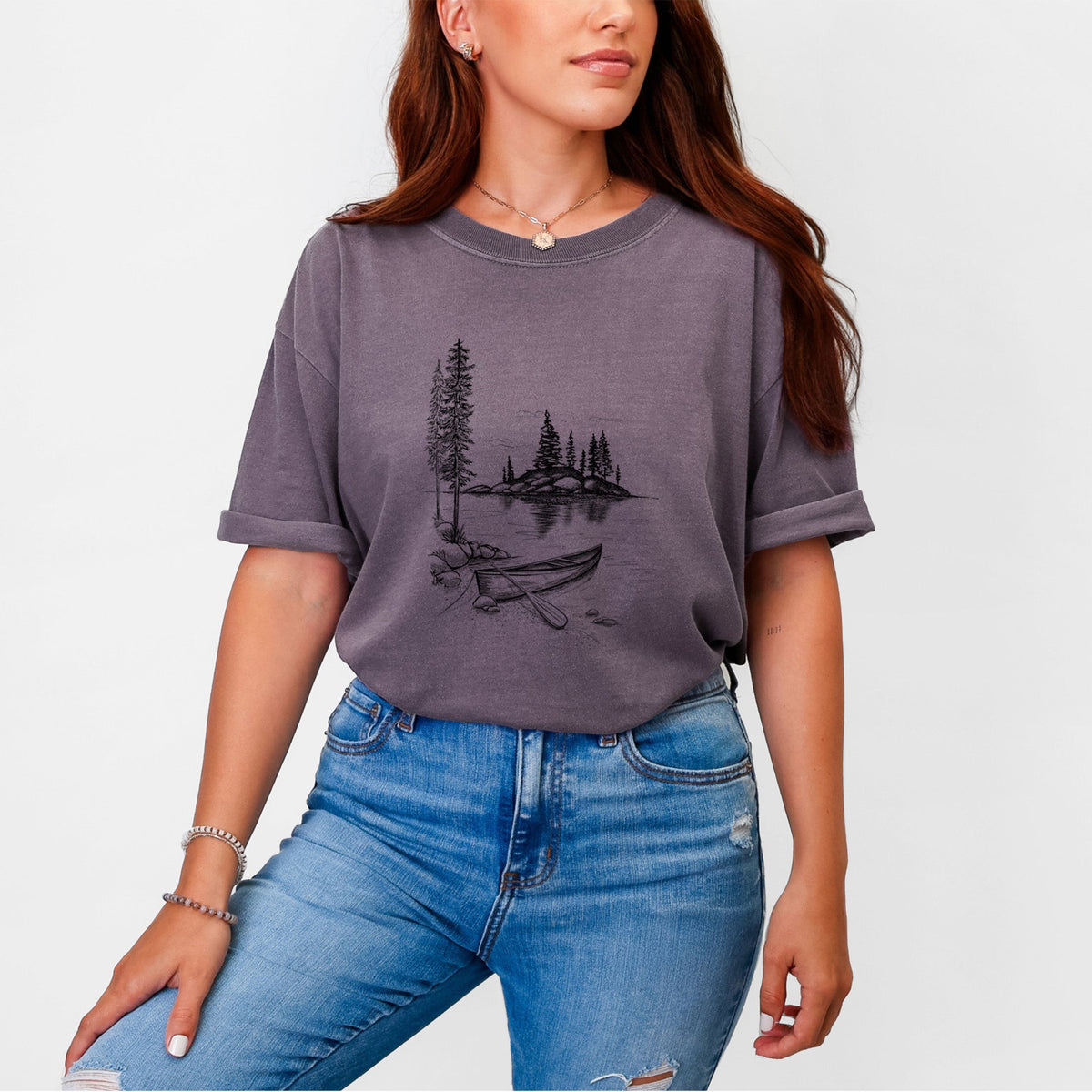 Lakeside Canoe - Unisex Comfort Colors Garment-Dyed Heavyweight T-shirt