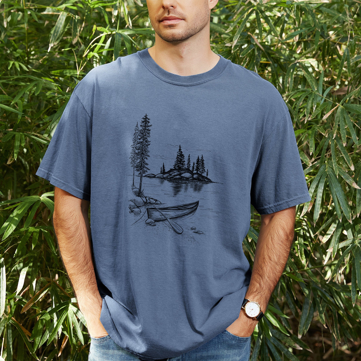 Lakeside Canoe - Unisex Comfort Colors Garment-Dyed Heavyweight T-shirt