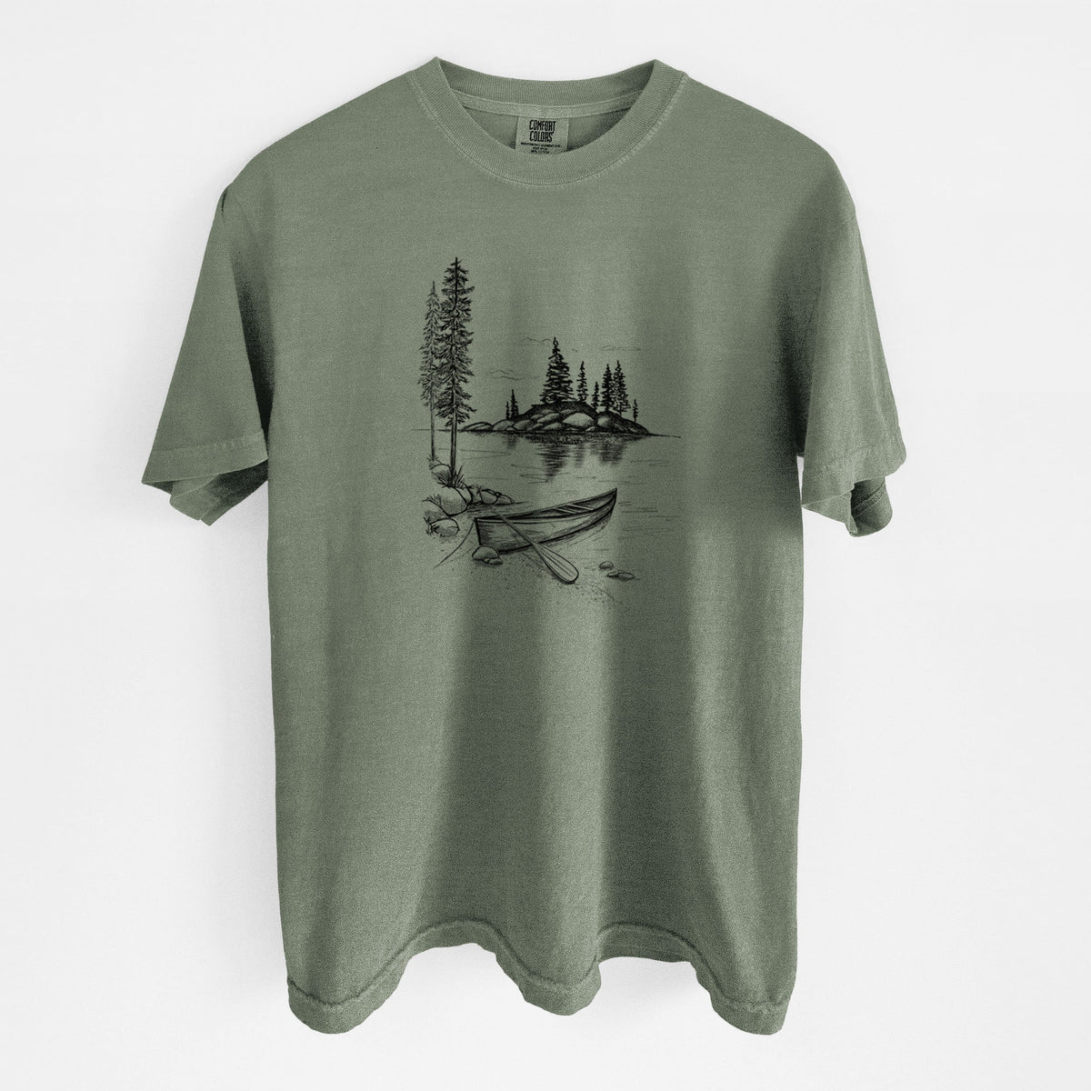 Lakeside Canoe - Unisex Comfort Colors Garment-Dyed Heavyweight T-shirt
