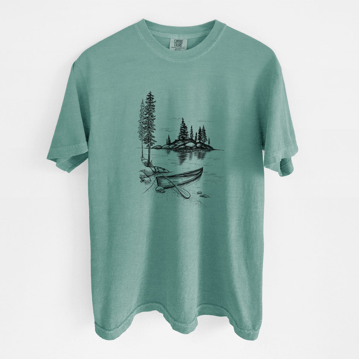 Lakeside Canoe - Unisex Comfort Colors Garment-Dyed Heavyweight T-shirt