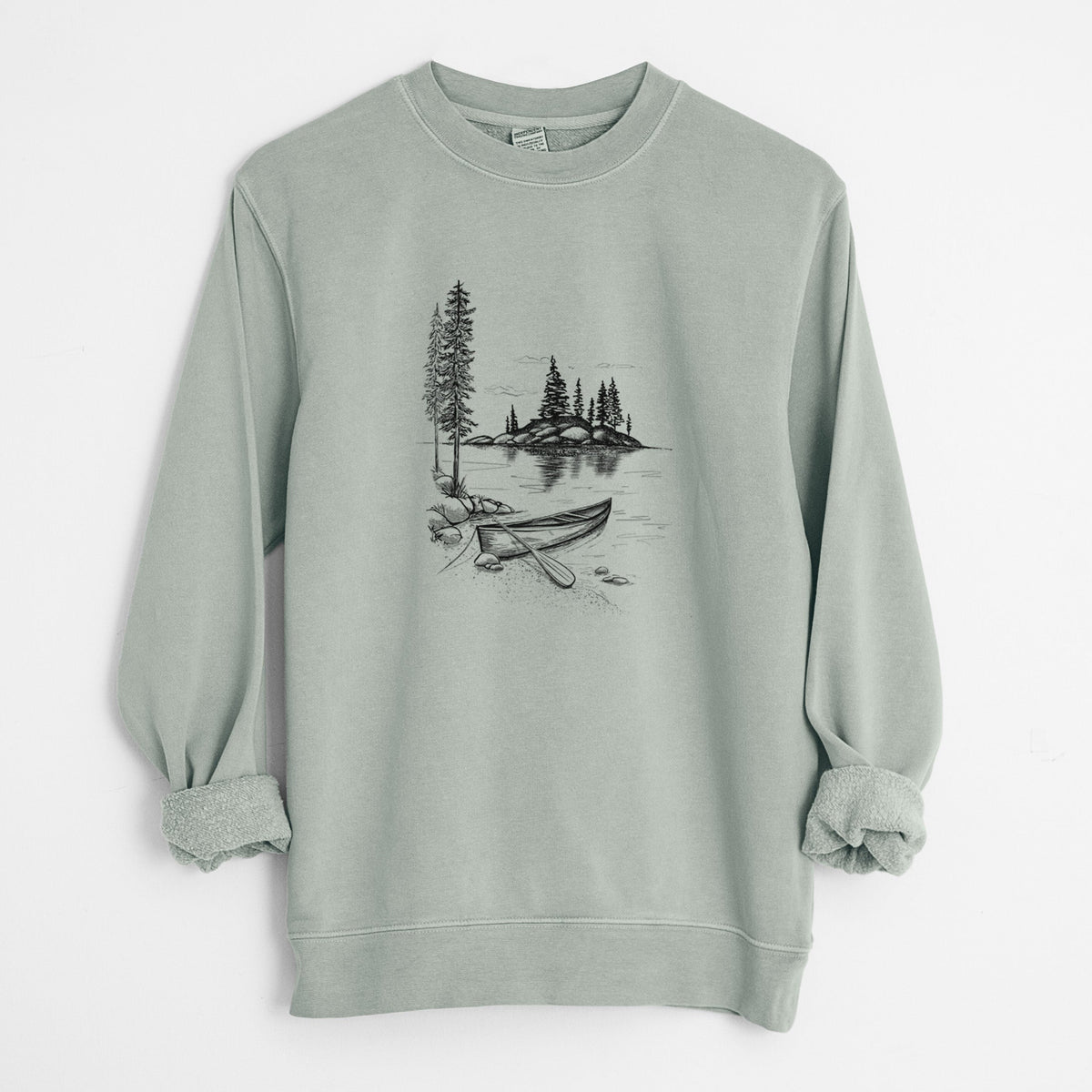 Lakeside Canoe - Unisex Pigment Dyed Crew Sweatshirt
