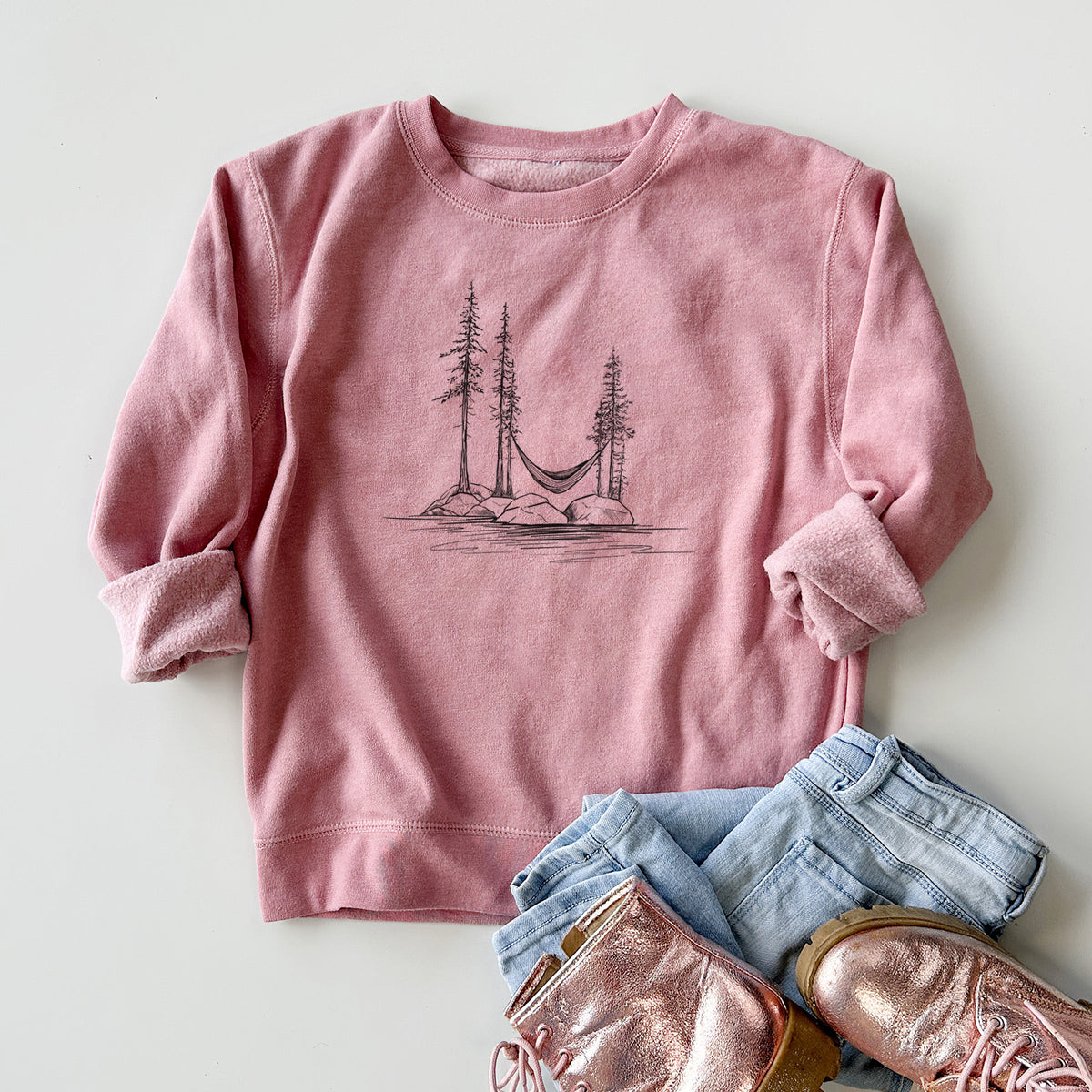Lakeside Hammock - Youth Lightweight Crewneck Sweatshirt