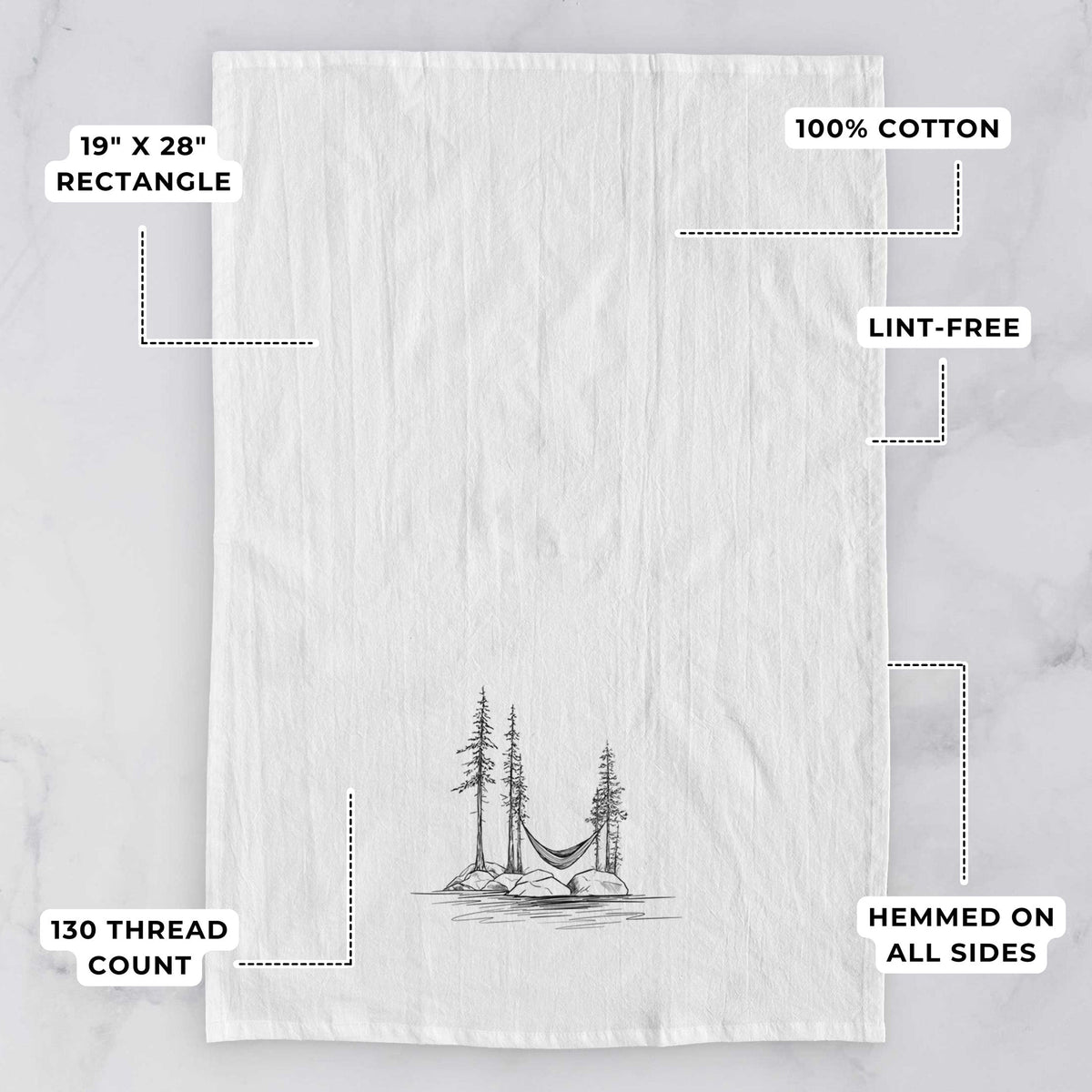 Lakeside Hammock Tea Towel