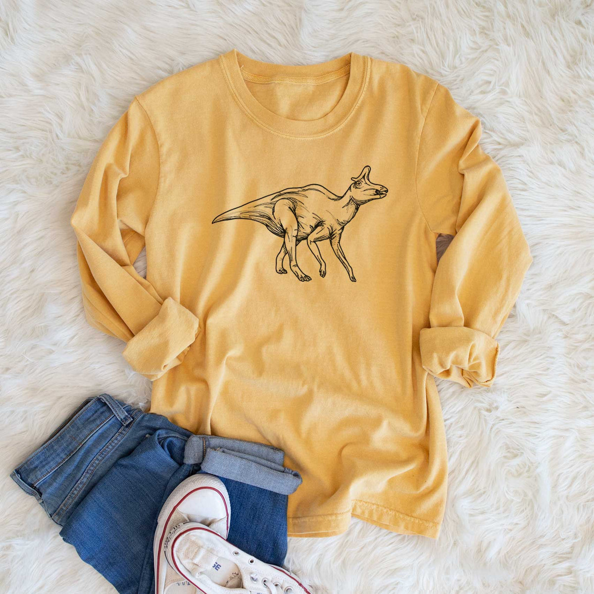 Lambeosaurus Lambei - Men's Heavyweight 100% Cotton Long Sleeve