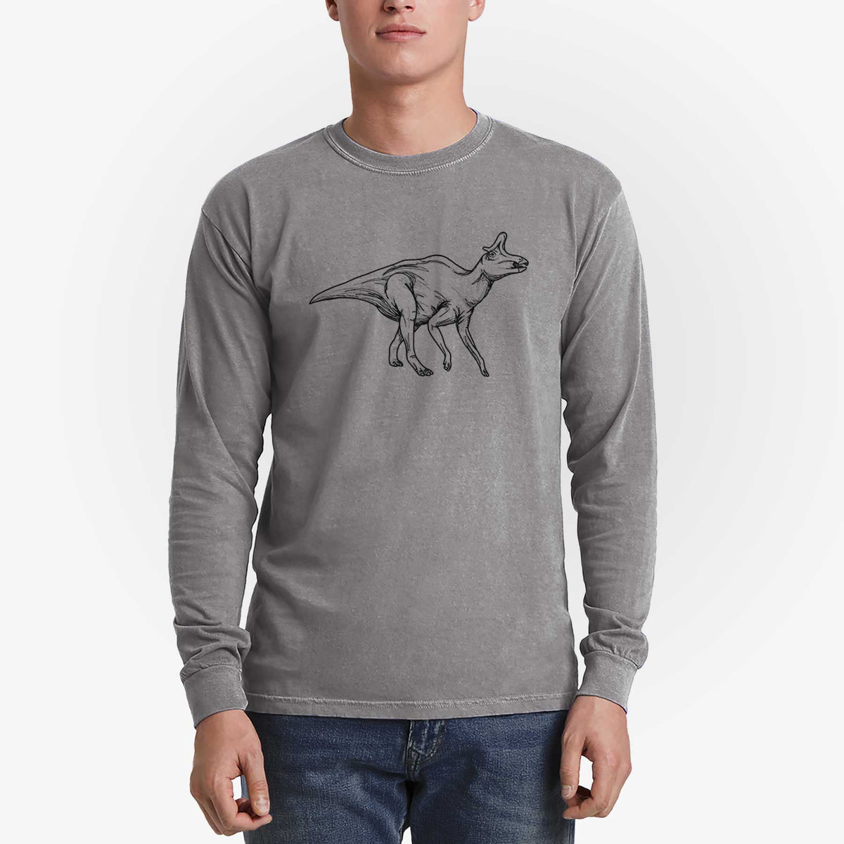 Lambeosaurus Lambei - Men's Heavyweight 100% Cotton Long Sleeve
