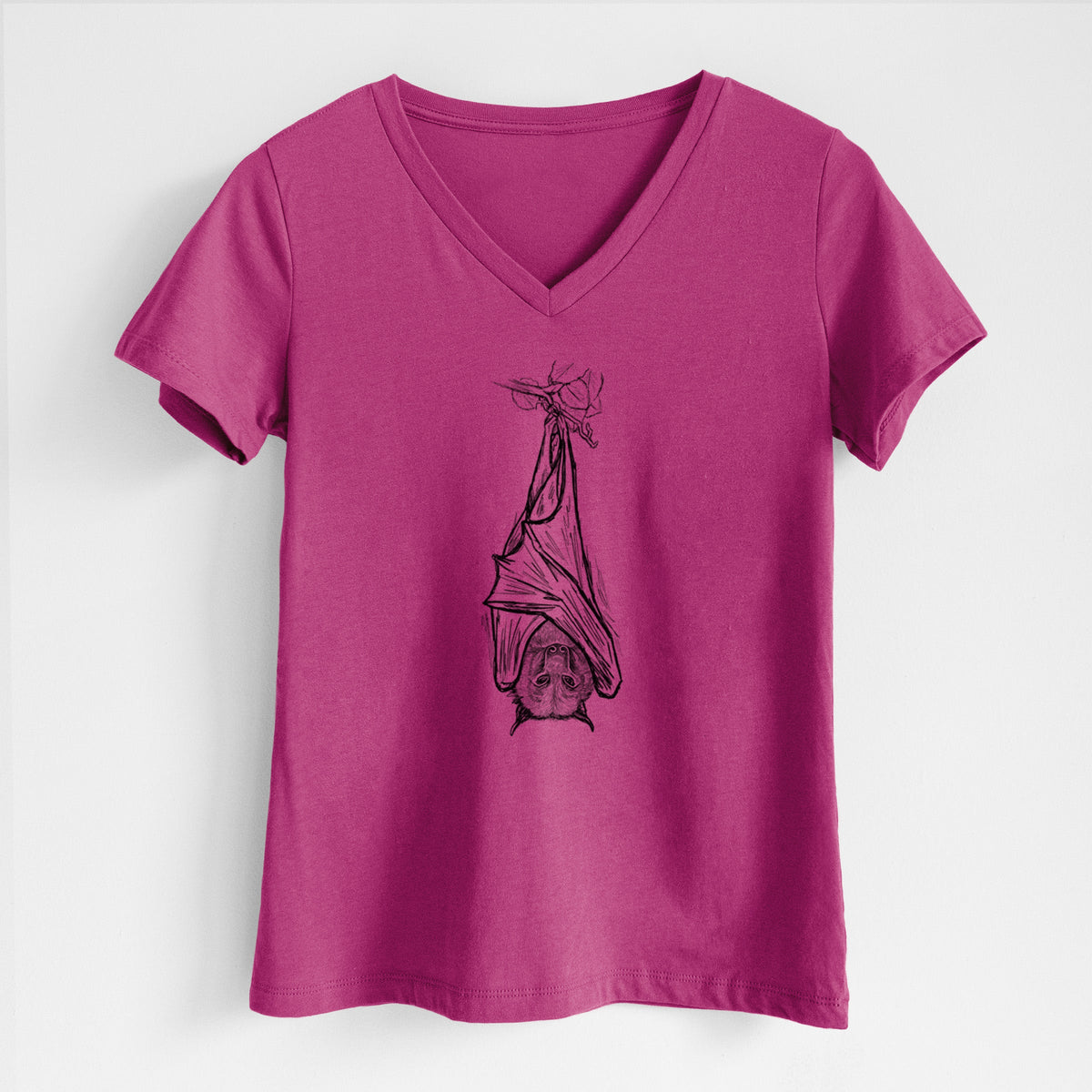 Pteropus vampyrus - Large Flying Fox - Women's Lightweight Relaxed Fit 100% Cotton V-neck