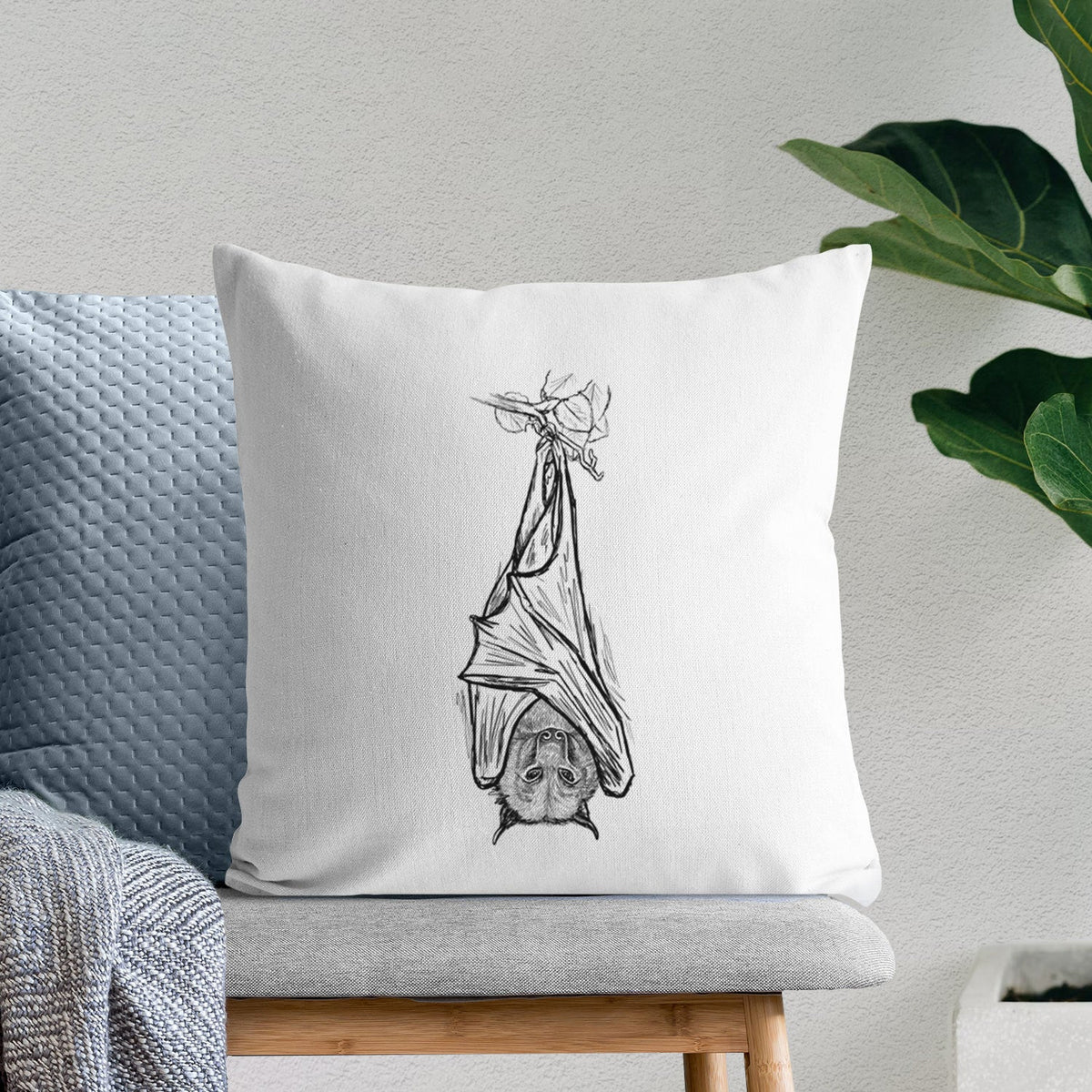 Pteropus vampyrus - Large Flying Fox - Throw Pillow Cover